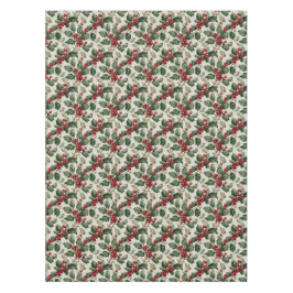 Toalha De Mesa Holly E Mistletoe Na Linhagem Esbranquiçada Faux