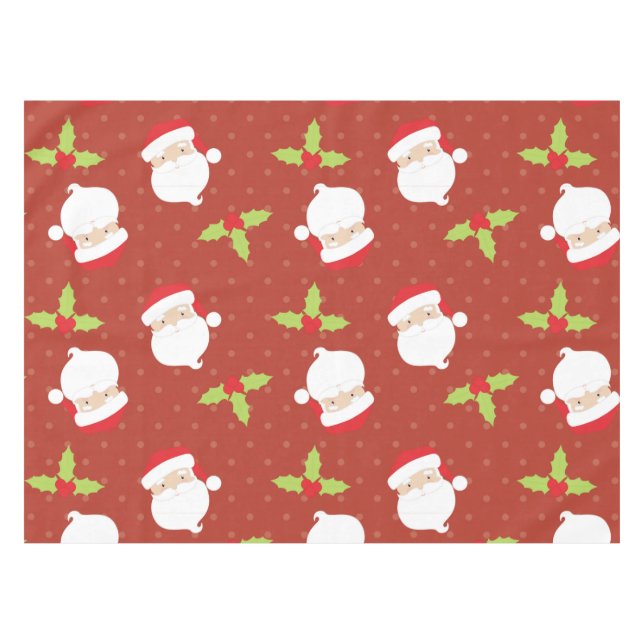 Toalha De Mesa Holly e Papai Noel no Tablecloth Dotay Holiday (Frente (Horizontal))