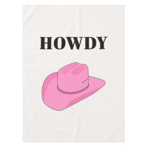 Toalha De Mesa Howdy Cowboy Hat Pink