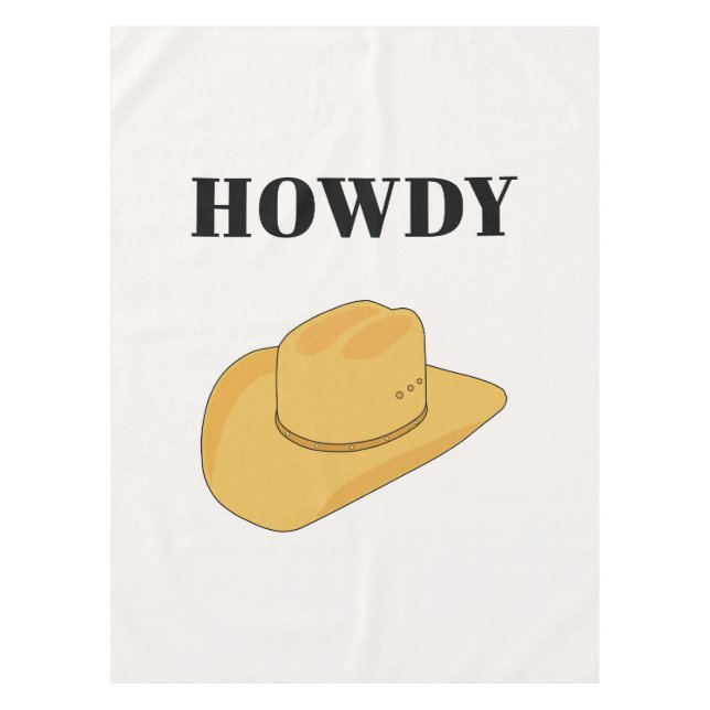 Toalha De Mesa Howdy Cowboy Hat Yellow (Frente)