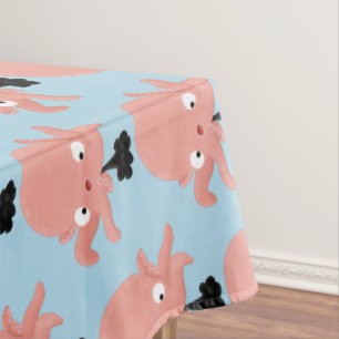 Toalha De Mesa Humor animado de polvo de bebê rosa e bonito
