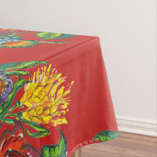 Toalha De Mesa Húngaro - padrão floral kocsai em vermelho