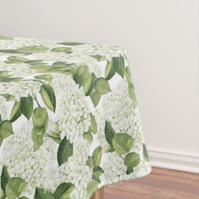 Toalha De Mesa Hydrangea Algodão Branco Tablecloth (Posição Original)