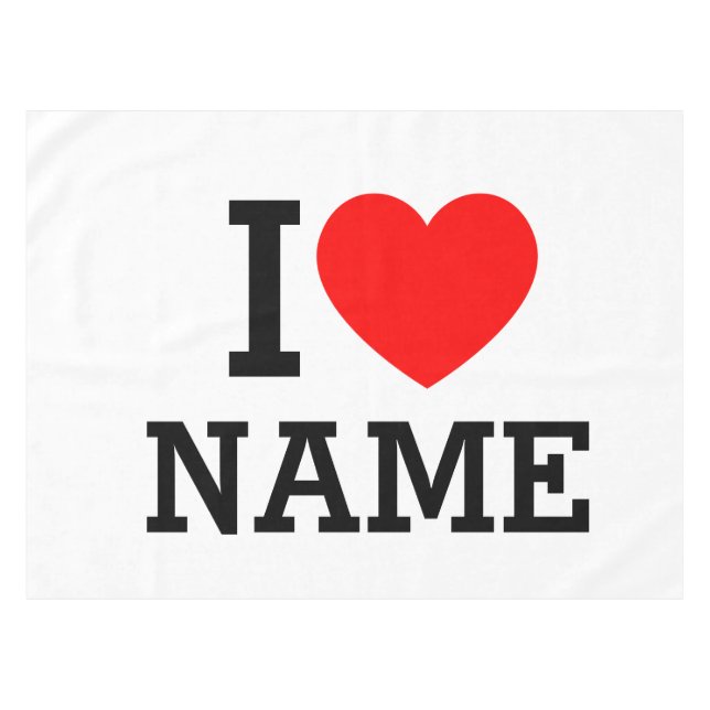 Toalha De Mesa I Nome do Coração (Frente (Horizontal))