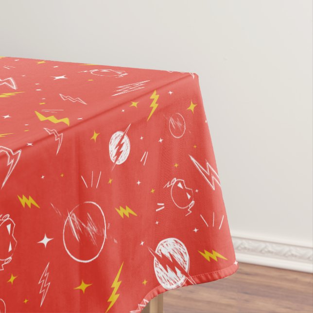 Toalha De Mesa Ícone de Relâmpago do Flash e Padrão de Rabiscos (Posição Original)