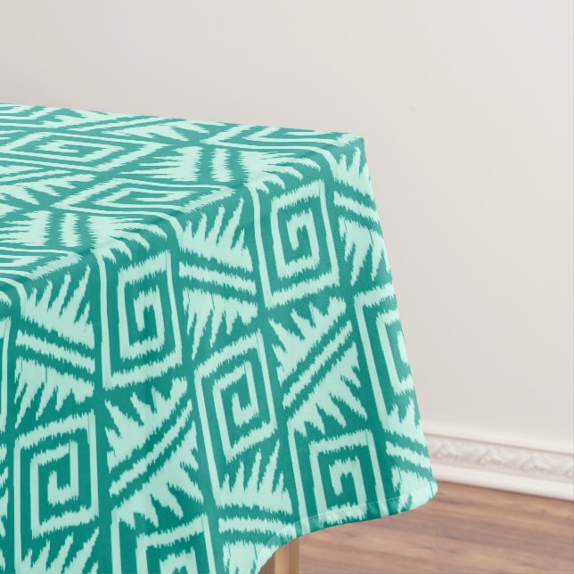 Toalha De Mesa Ikat Aztec Pattern - Turquoise e Aqua (Posição Original)