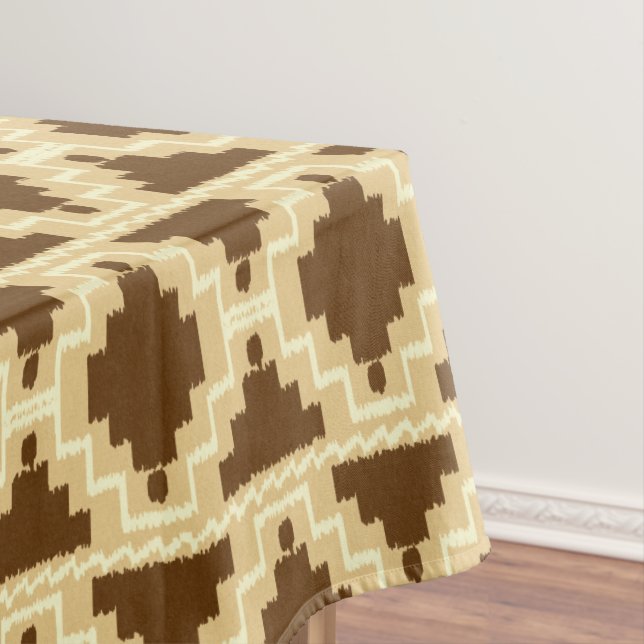 Toalha De Mesa Ikat Aztec Tribal - Tan, marrom e creme (Posição Original)