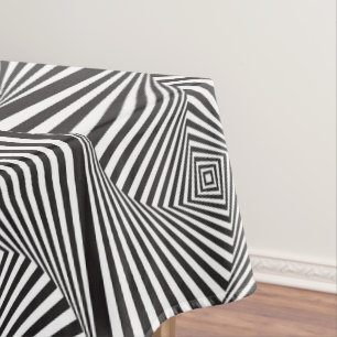 Toalha De Mesa Ilusão óptica espiral branca preta bonita