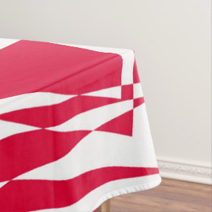 Toalha De Mesa Ilusões de abstrato vermelho-branco