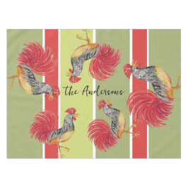 Toalha De Mesa Ilustração de Aquarela de Rooster Vermelho