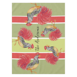 Toalha De Mesa Ilustração de Aquarela de Rooster Vermelho