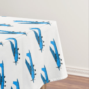 Toalha De Mesa Ilustração de desenho animado de aeronaves de asa