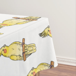 Toalha De Mesa Ilustração de desenho animado de aves Cockatiel