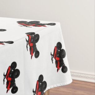 Toalha De Mesa Ilustração de desenho animado de bicicleta atv