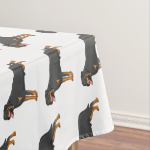 Toalha De Mesa Ilustração de desenho animado de cão rottweiler
