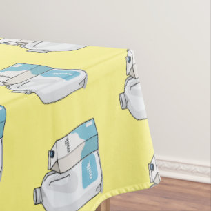 Toalha De Mesa Ilustração de desenho animado de leite