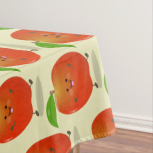 Toalha De Mesa Ilustração de desenho animado de maçã dançante