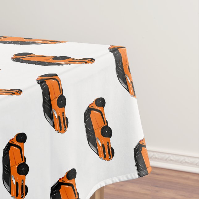 Toalha De Mesa Ilustração de desenho animado de microcarro (Posição Original)