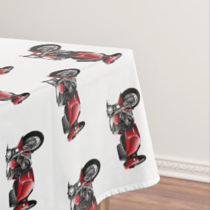 Toalha De Mesa Ilustração de desenho animado de motociclo Sidecar