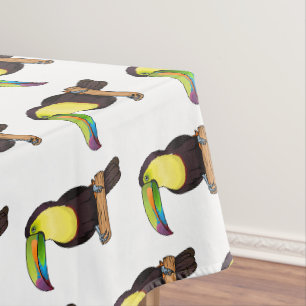 Toalha De Mesa Ilustração de desenho animado de pássaros tucanos 