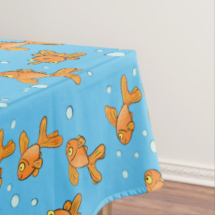 Toalha De Mesa Ilustração de desenho animado de peixe-dourado-lar