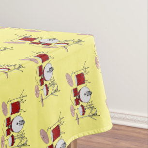 Toalha De Mesa Ilustração de desenho animado do kit de tambor