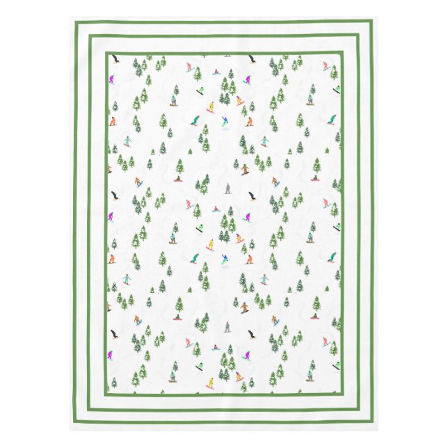 Toalha De Mesa Ilustração do Freeride Snowboarder Snowboard (Frente)