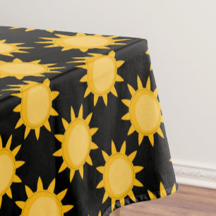 Toalha De Mesa Ilustração do Sol Brilhante no Design de Padrão Pr