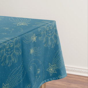 Toalha De Mesa Ilustração Vintage de estrelas de lua Sun