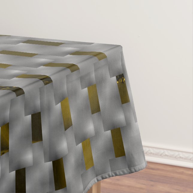 Toalha De Mesa Imagem amarela em placas de cinza, quadrados oblon (Posição Original)