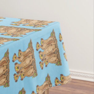 Toalha De Mesa Imagem animada da família Meerkat