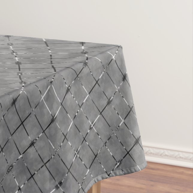 Toalha De Mesa Imagem da cinza dividida em retângulos, fio brilha (Posição Original)