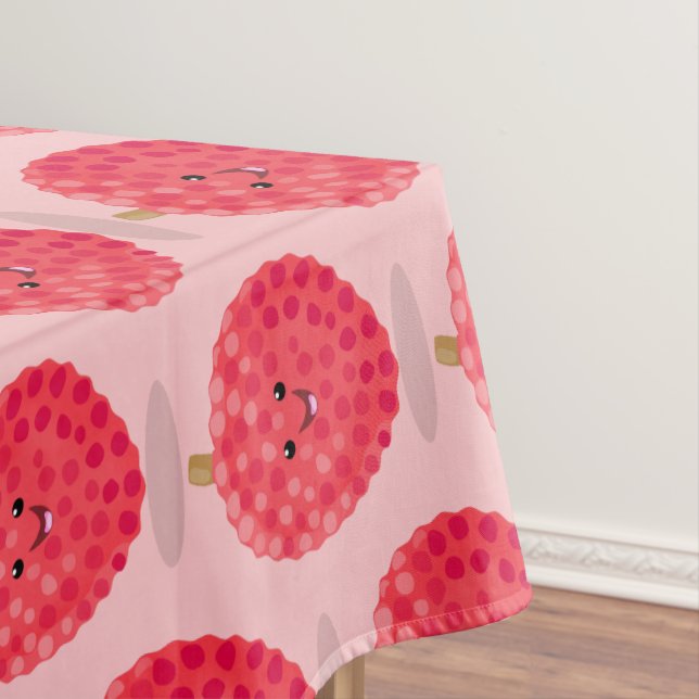 Toalha De Mesa Imagem de desenho animado de liso rosa-claro (Posição Original)