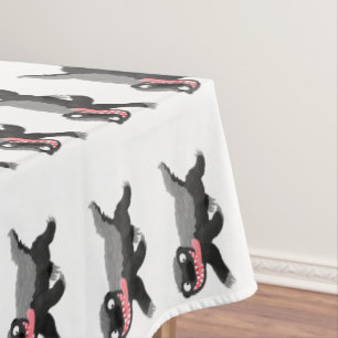 Toalha De Mesa Imagem de desenhos animados famintos e engraçados