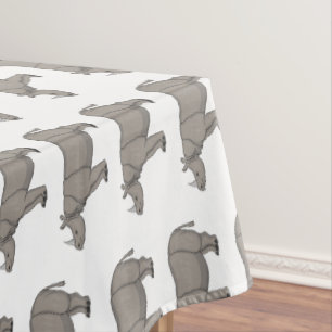 Toalha De Mesa Imagem do desenho animado de Javan rhinoceros