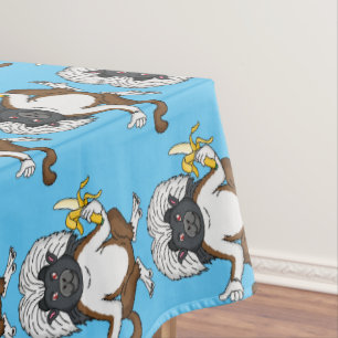 Toalha De Mesa Imagem do desenho do macaco Cotton Top Tamarin