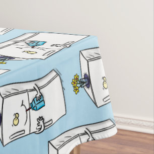 Toalha De Mesa Imagem engraçada do desenho do frigorífico
