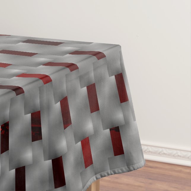 Toalha De Mesa Imagem vermelha sob placas de cinza, formas retang (Posição Original)