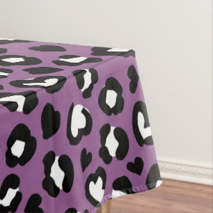 Toalha De Mesa Impressão Animal, Leopardo Roxo, Manchas de Chita,