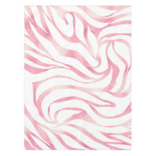 Toalha De Mesa Impressão Branca de Zebra-Rosa Dourada brilhante E