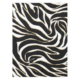 Toalha De Mesa Impressão branca Elegante de Zebra Dourada Negra