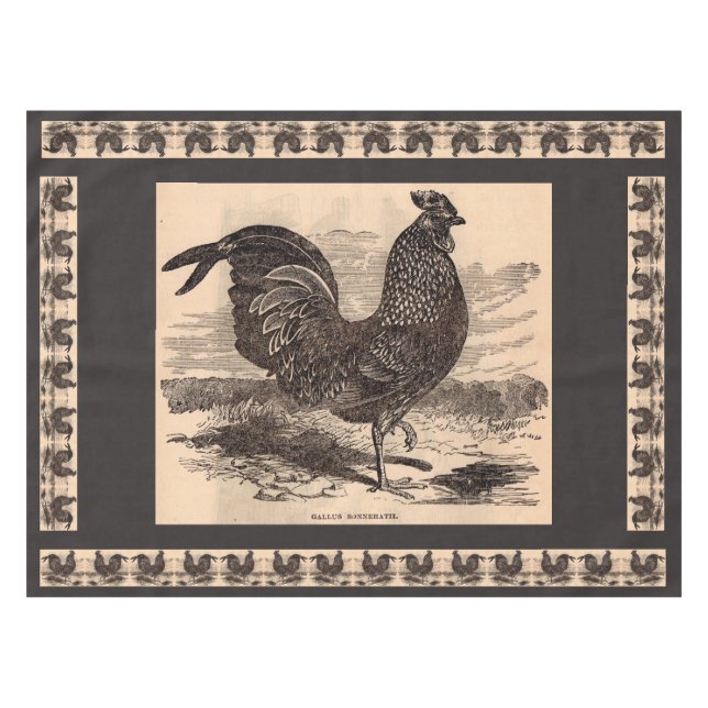 Toalha De Mesa impressão de galo do século XIX (Frente (Horizontal))