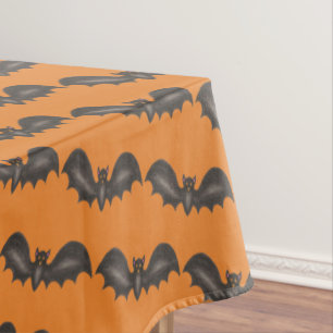 Toalha De Mesa Impressão de Halloween Feliz de Laranja Negro