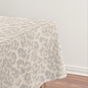 Toalha De Mesa Impressão de leopardo bege.