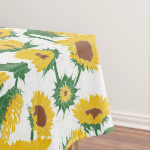 Toalha De Mesa Impressão de madeira Amarelo de girassol