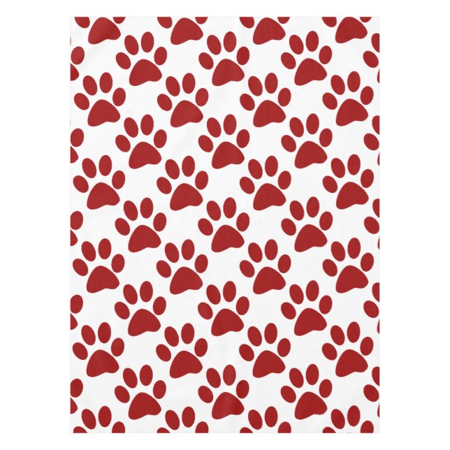 Toalha De Mesa Impressão de Paw Vermelho (Frente)