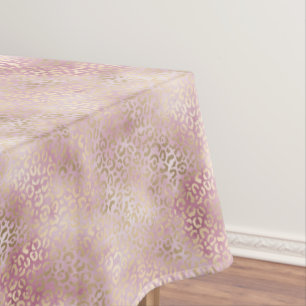 Toalha De Mesa Impressão do Leopard Dourado Glam Rosa