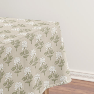 Toalha De Mesa Impressão Floral de Peônia em Bloco Vintage Bege C