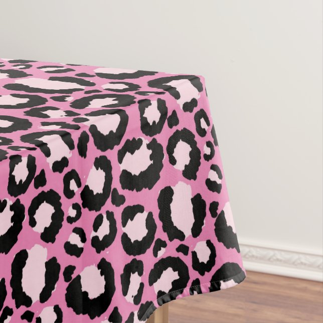 Toalha De Mesa Impressão Leopardo Rosa (Posição Original)