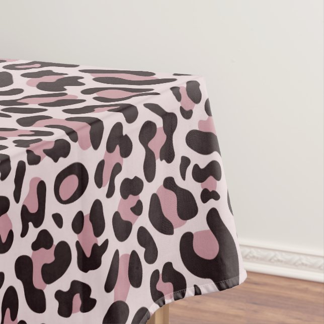 Toalha De Mesa Impressão Leopardo rosa Dourada (Posição Original)